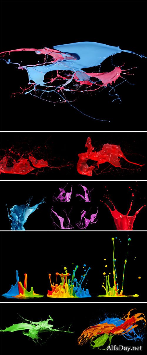 Stock Image Colored paint splash isolated on black background