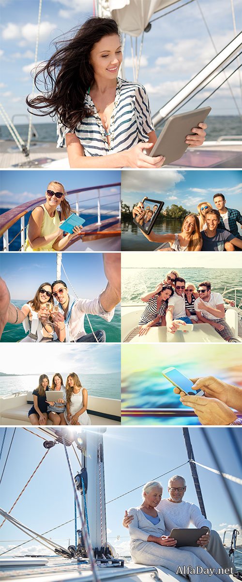 Stock Image Tablet, computer on boat