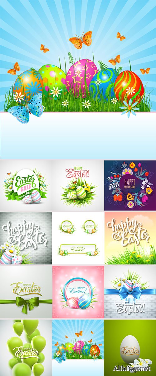 Stock happy easter label vector
