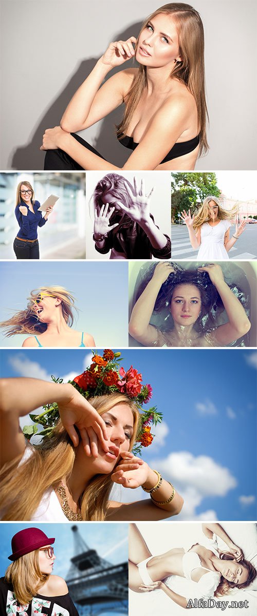 Stock Image Excited and amazed blonde woman