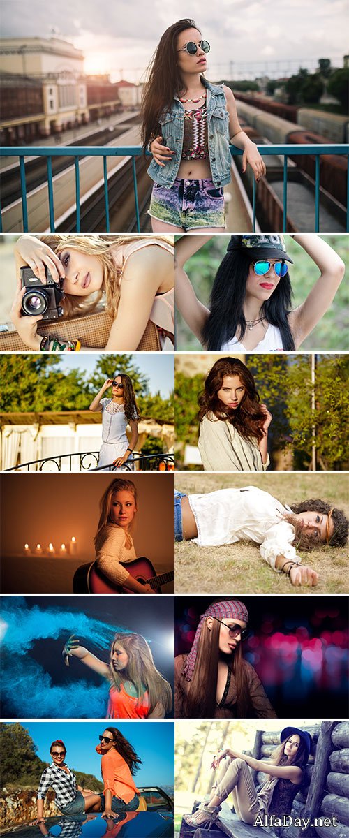 Stock Image Beautiful young hippie woman
