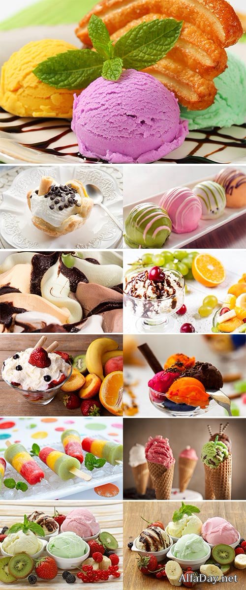 Stock Image Assorted Ice Cream, view from above