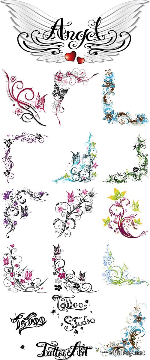 Stock Schriftzug, Tattoo Studio, Logo, Vector