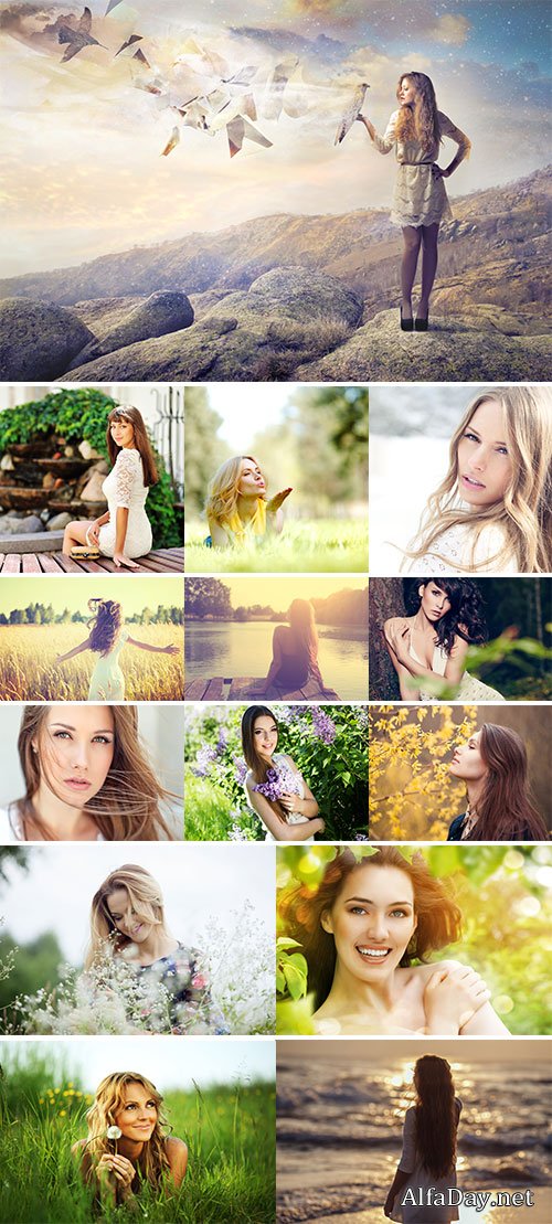 Stock Image Beautiful girl on the nature