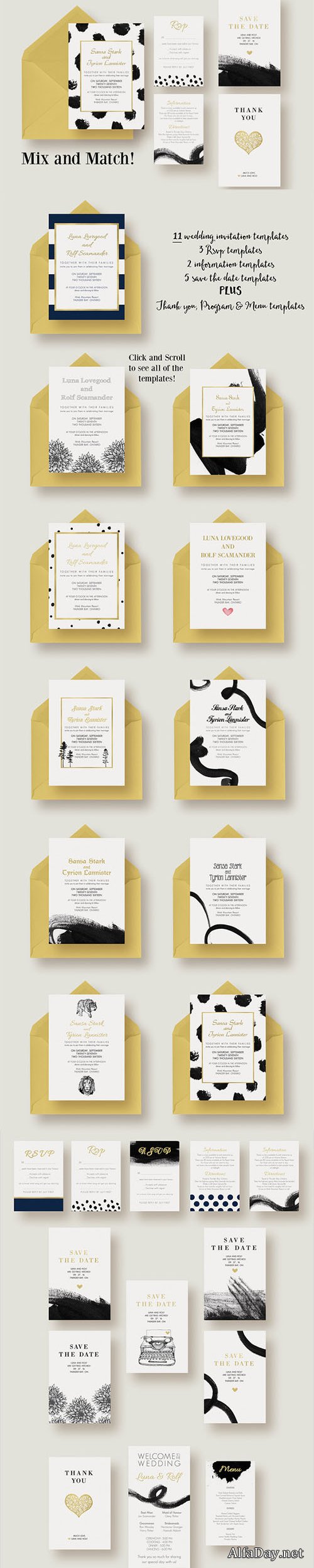 Chic,Modern&Bold Wedding Collection - Creativemarket 325013