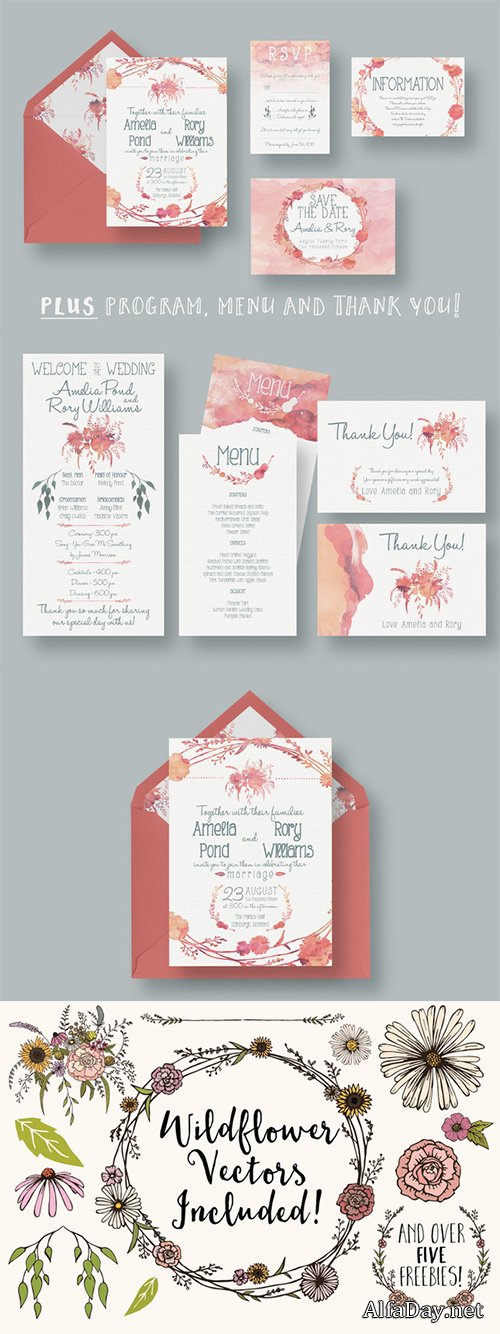 Watercolour Wedding Suite 2.0 - Creativemarket 274153