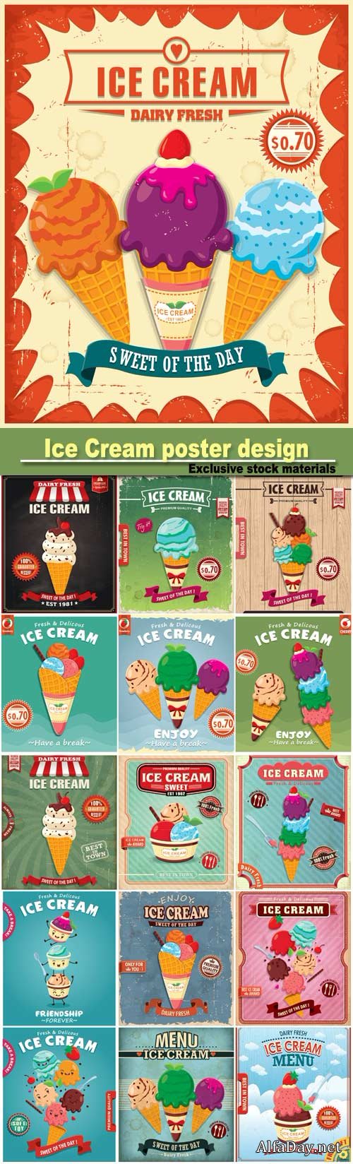 Vintage Ice Cream poster design