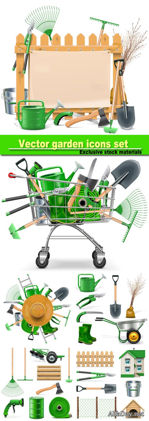 Vector garden icons set
