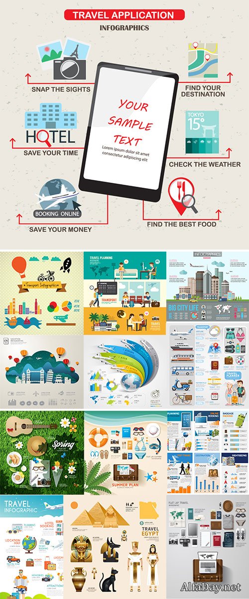 Travel Infographic, flat design - Stock vector