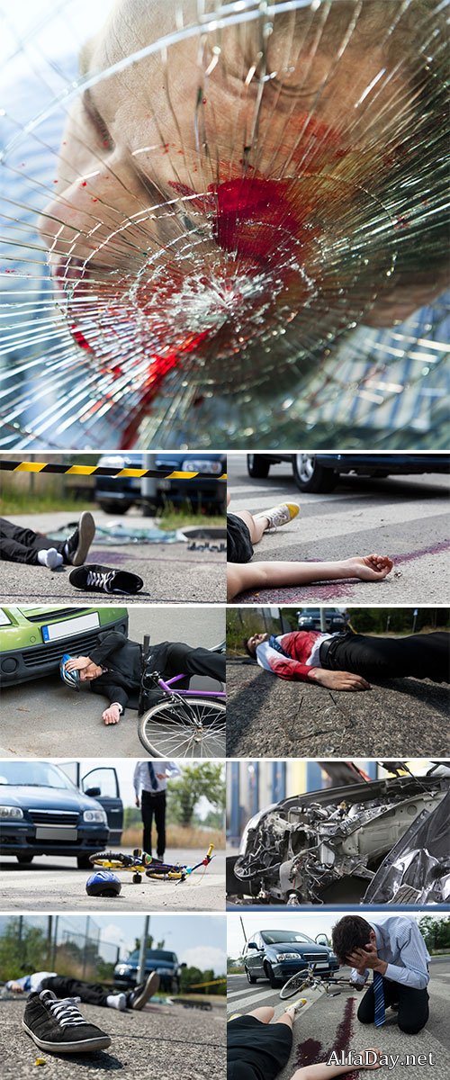 Deadly car accident - Stock Image