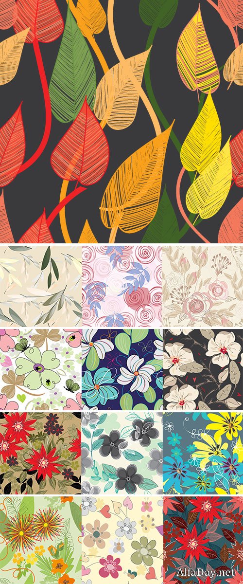 Stock Abstract floral seamless pattern background