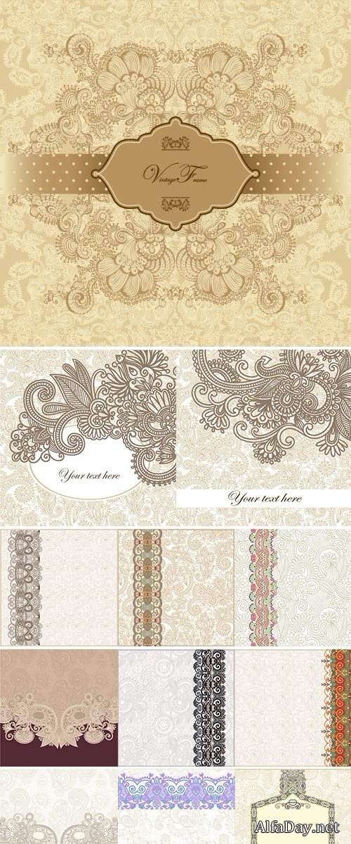 Stock Ornate card announcement, vector illustration