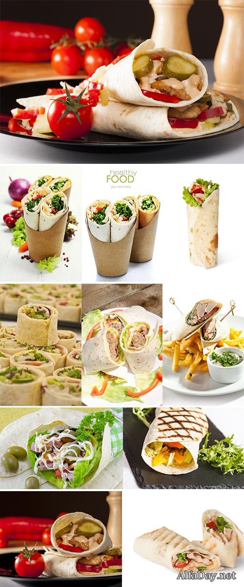 Stock Image Chicken fajita wrap sandwich