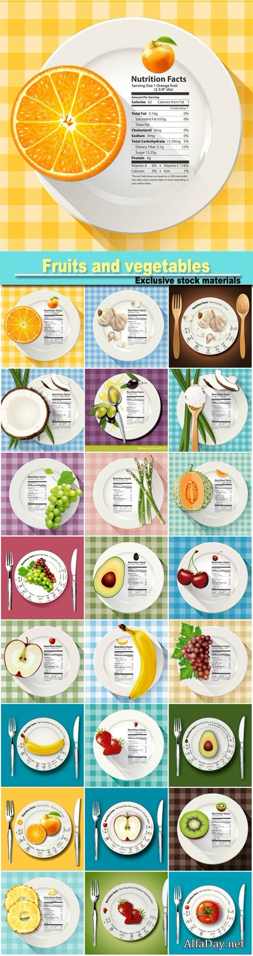 Nutrition facts fruits, vegetables and berries