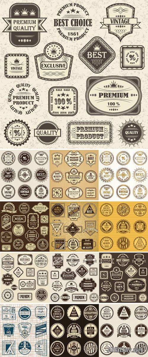 Stock Set of vintage labels
