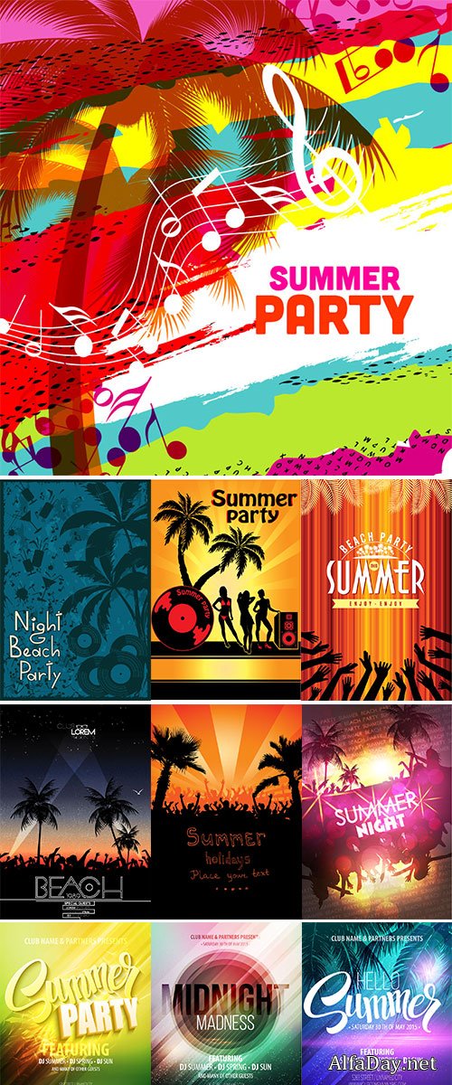 Stock Hello Summer Beach Party Flyer vectors