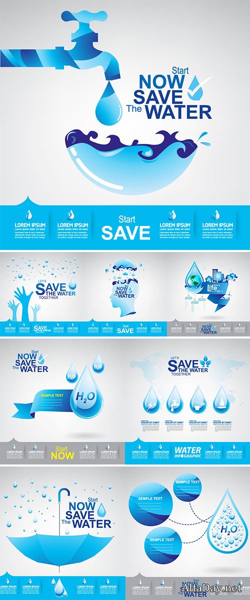 Save The Water Vector Stock