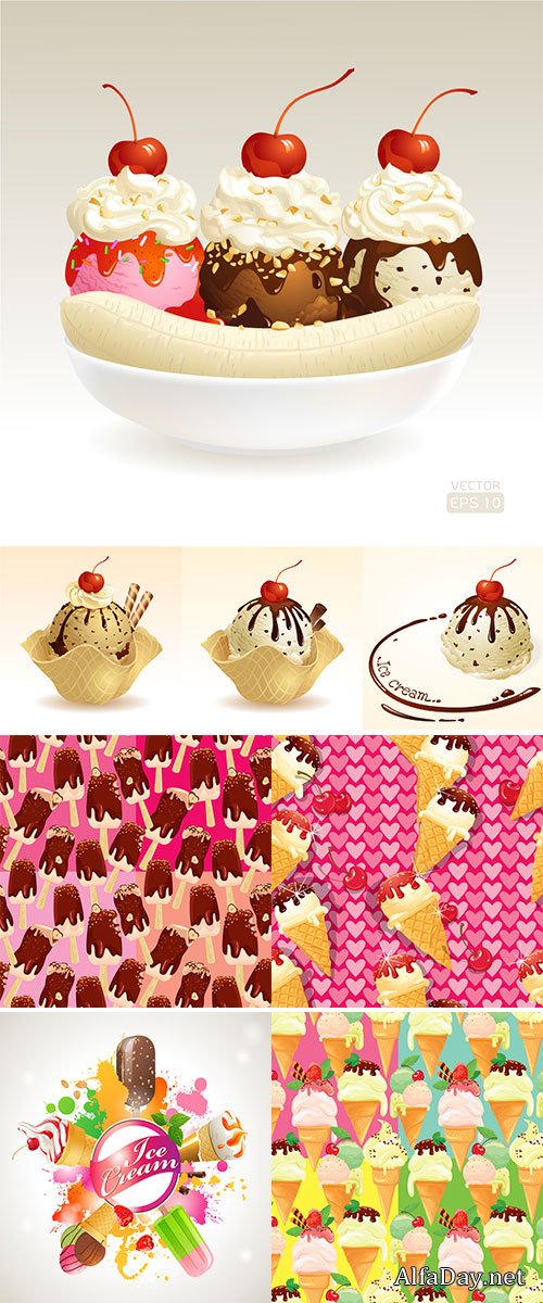 Ice cream shop label with type design and ice cream Stock vectors