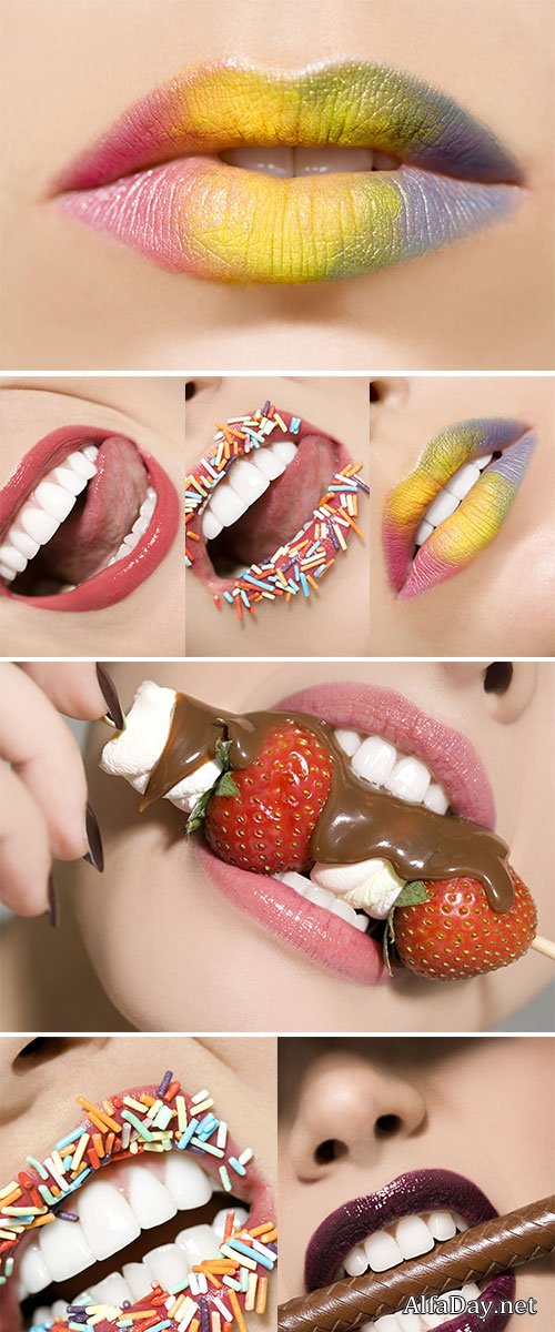 Stock Image Woman licking her lips