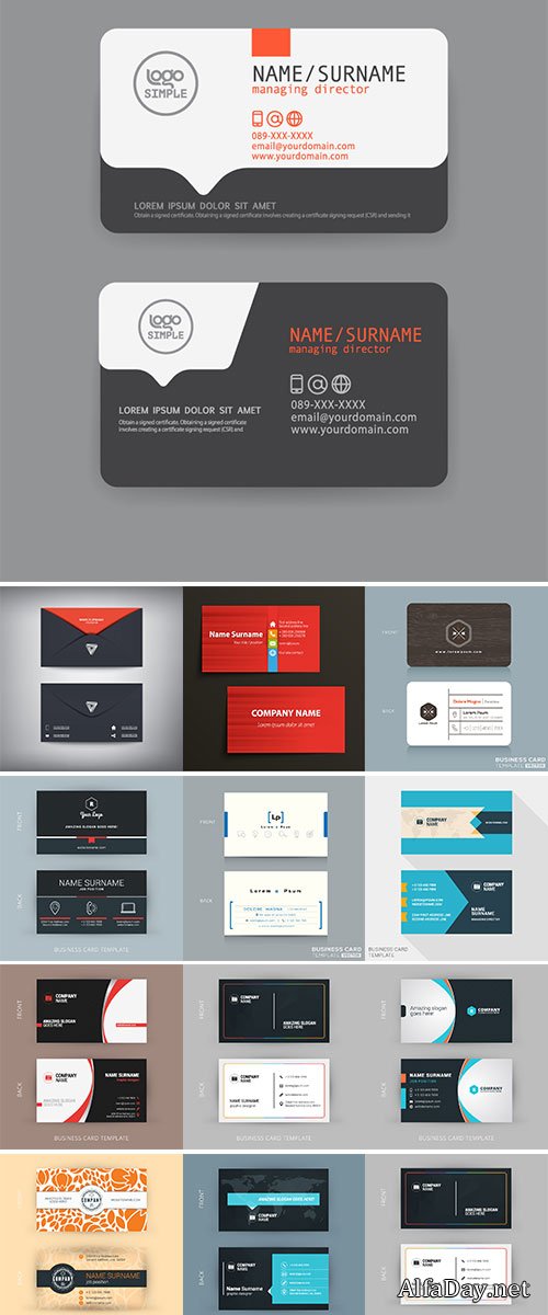 Modern Business cards Design Template Stock vectors