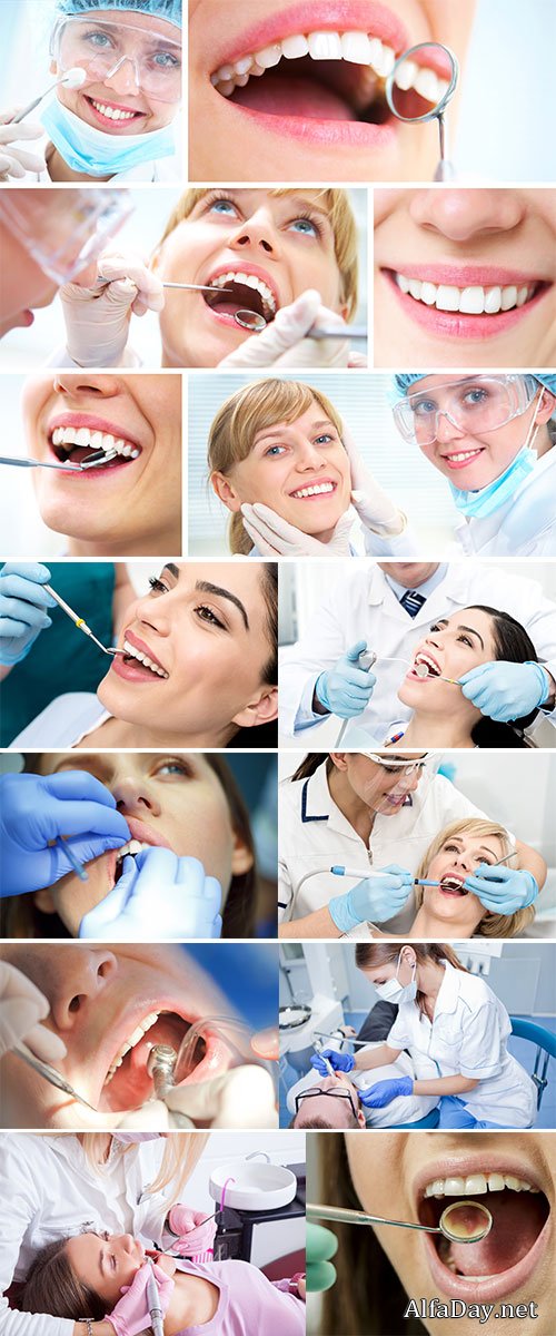Close up woman getting a dental treatment  Stock Images