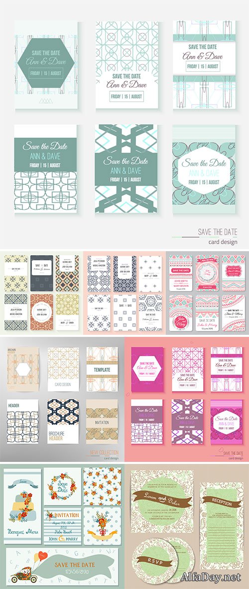 Set of stylish vector card templates Stock vectors