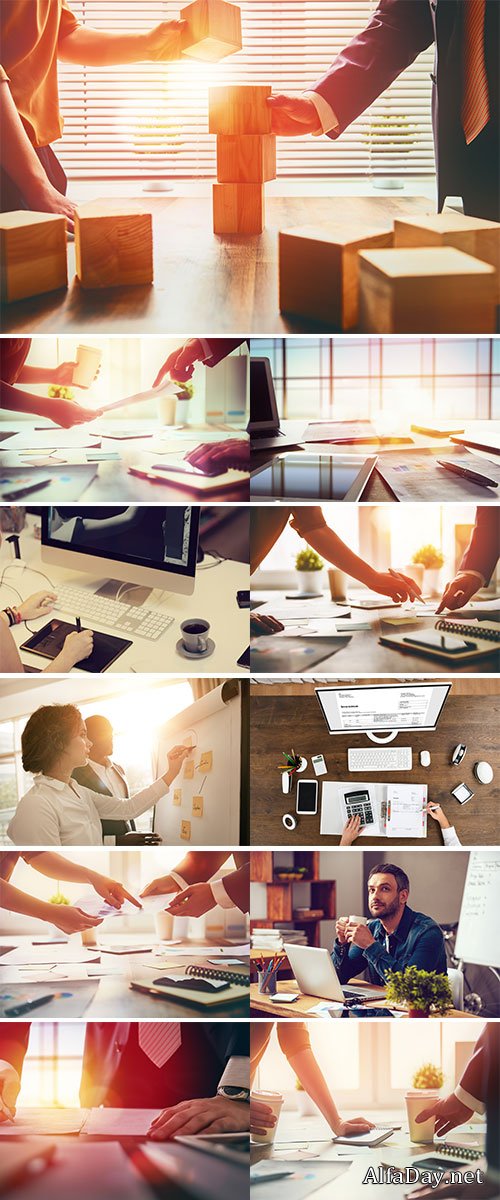 Working day in office Stock Images