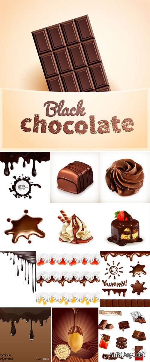 Chocolate whipped cream Stock vector