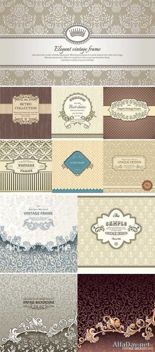 Vintage background with retro pattern Stock