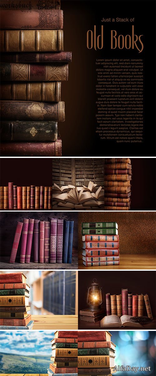  Stock Image Stack of old books