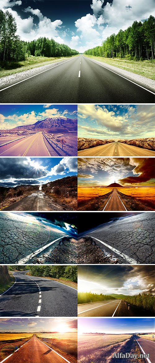 Adventures and road trips, Sunset and travel concept  Stock Image