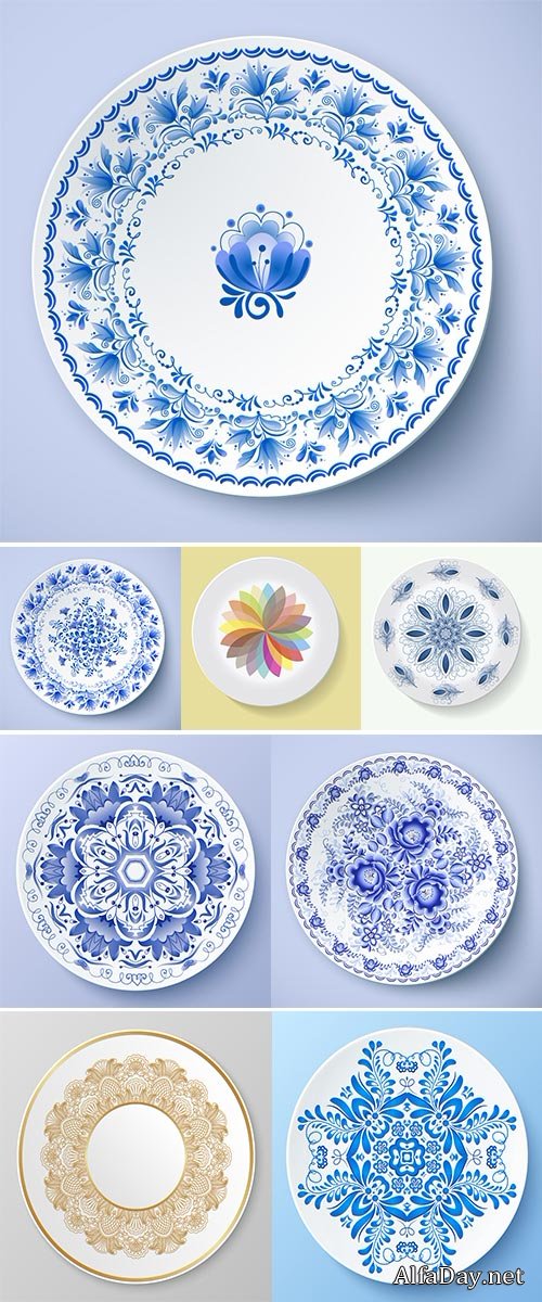 Plate with elegance tribal ornament mandala Stock vector