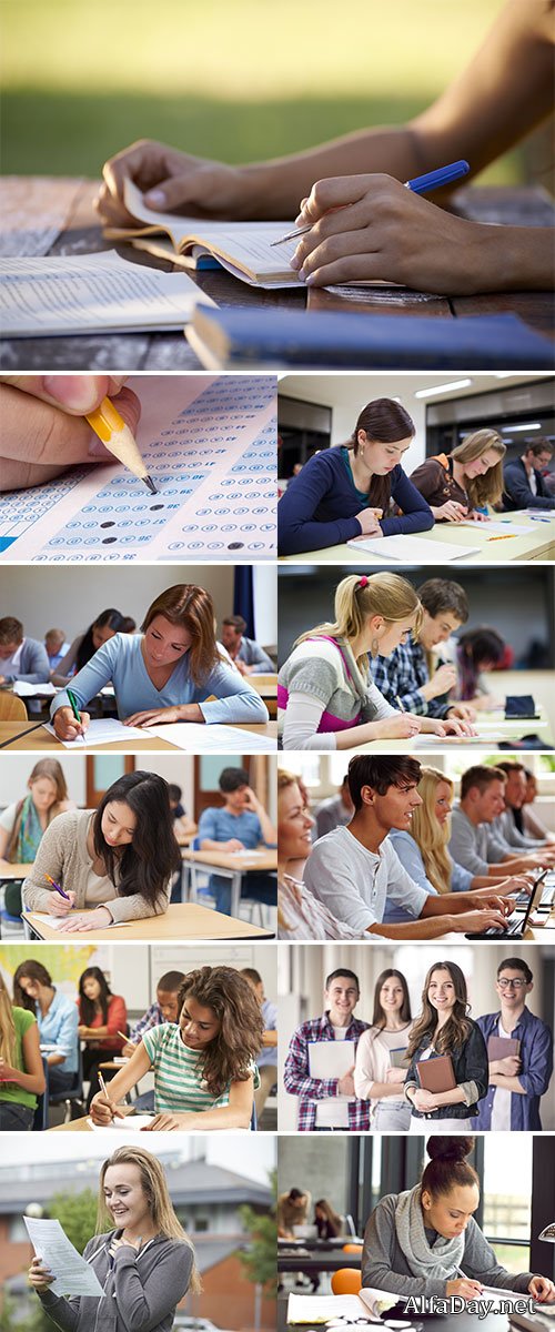 Stock Image Students and exam