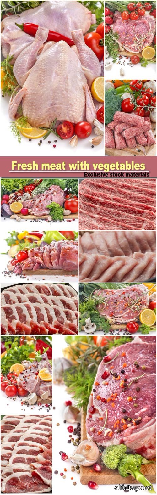 Fresh meat with vegetables and spices