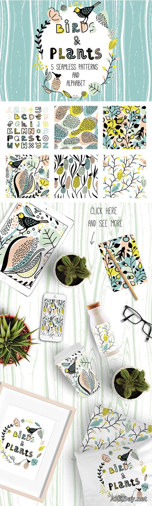Birds&Plants - Creativemarket 720540