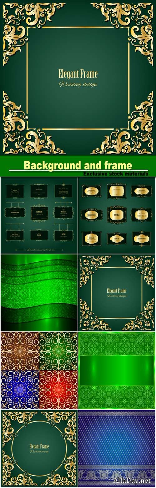 Vector metallic background, elegant frame