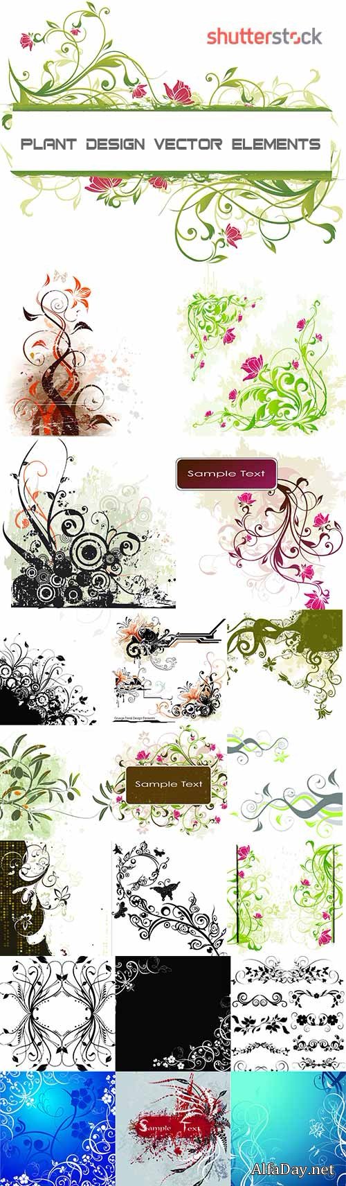 Plant design vector elements
