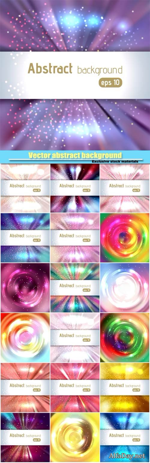 Vector abstract background with blurred magic light rays