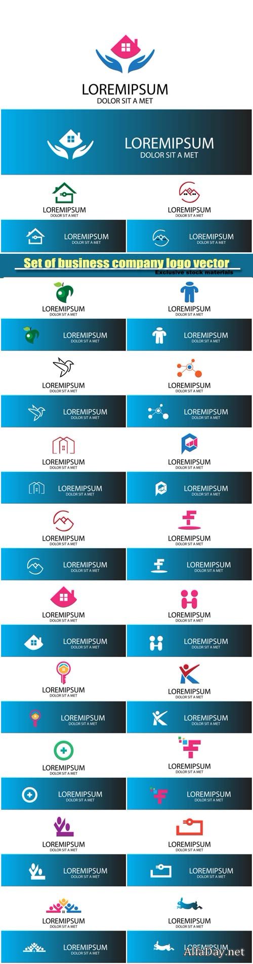 Set vector business company logo