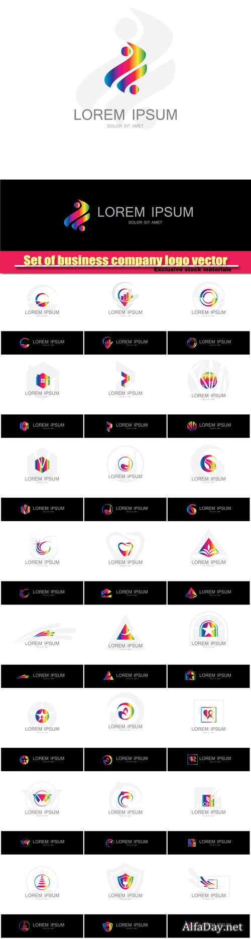 Set abstract company logo vector
