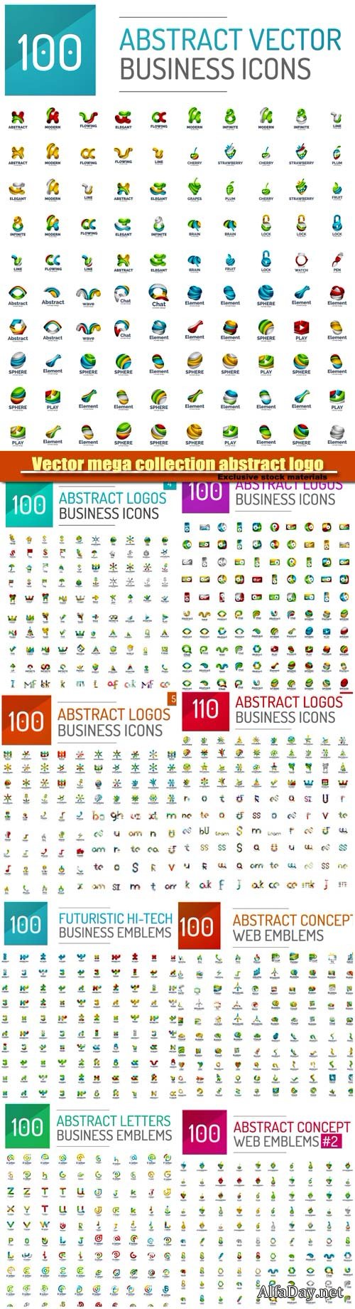 Vector mega collection abstract logo