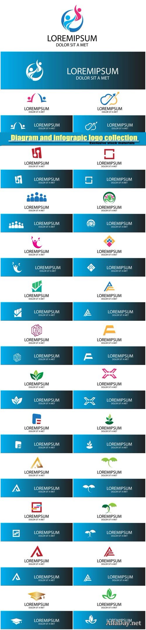 Diagram and infographic logo collection