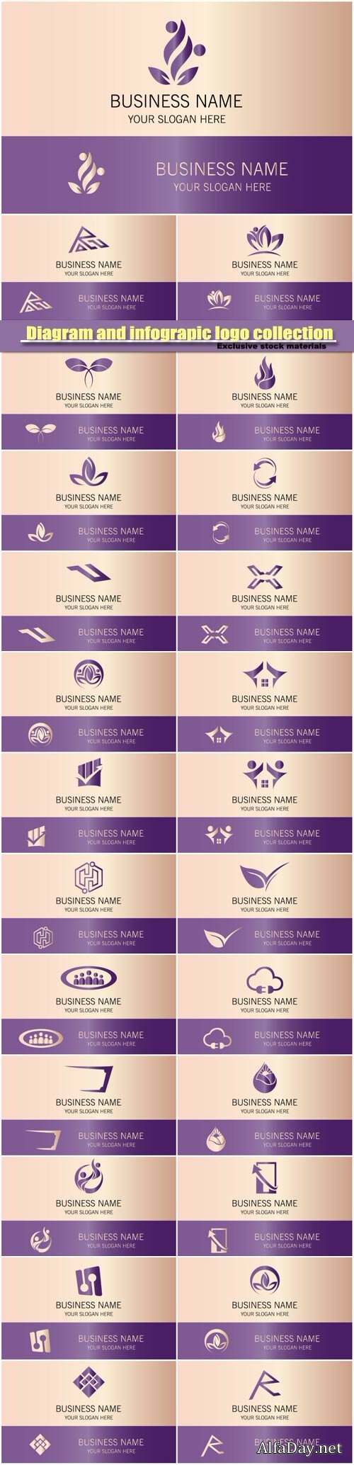 Vector mega collection abstract logo template design