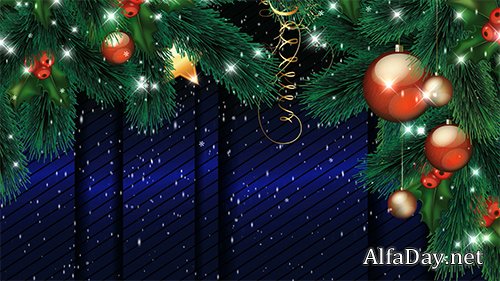 New year background footage with branches and Christmas toys 
