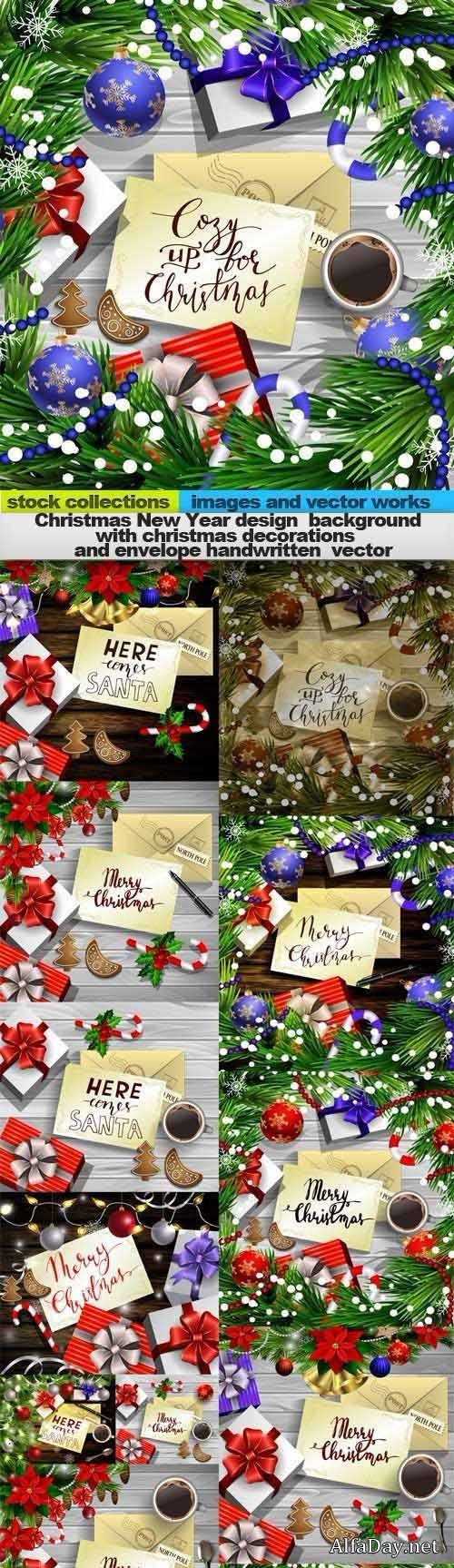 Christmas New Year design  background with christmas decorations