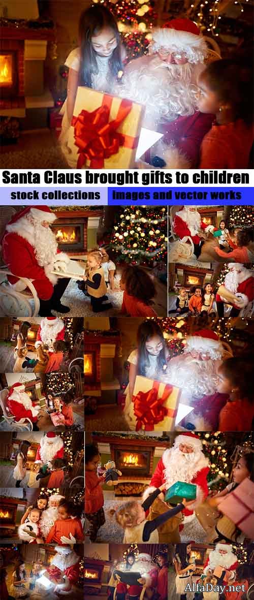 Santa Claus brought gifts to children