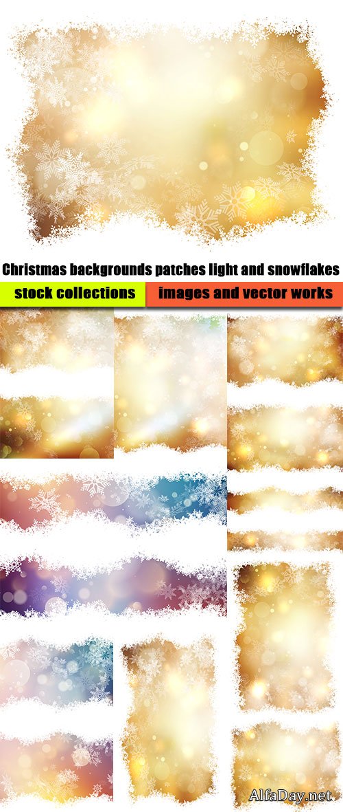 Christmas backgrounds patches light and snowflakes
