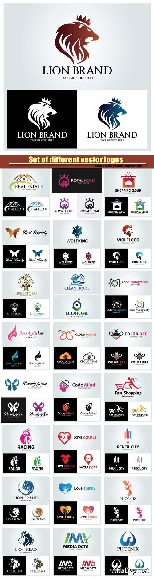 Set of different vector logos