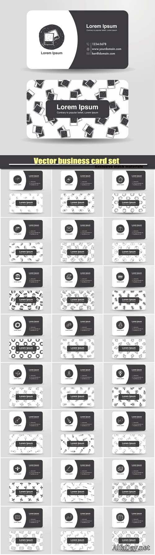 Vector business card set