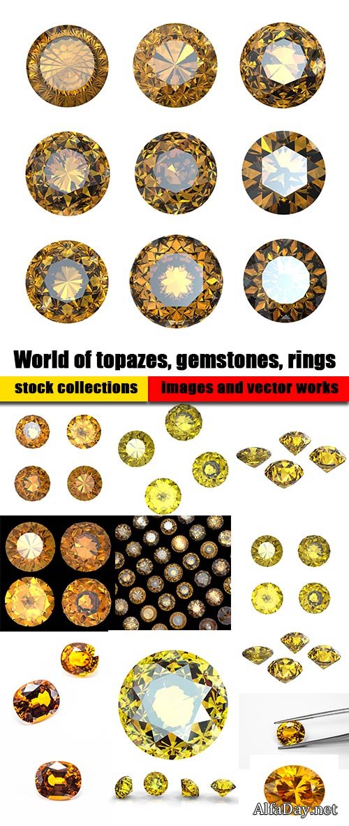 World of topazes, gemstones, rings